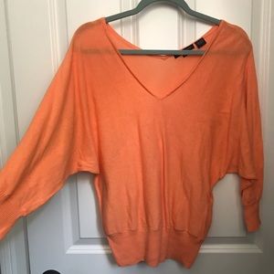 Lightweight Orange Cotton Batwing Sweater